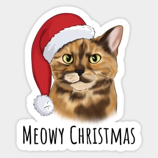 Tortie Santa Cat Sticker